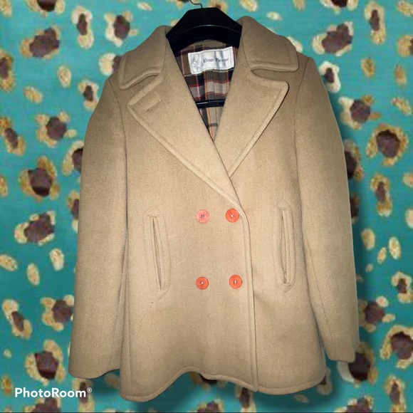 EVAN PICONE, VINTAGE WOOL PEA COAT, Camel, Wmn’s M - Picture 11 of 14